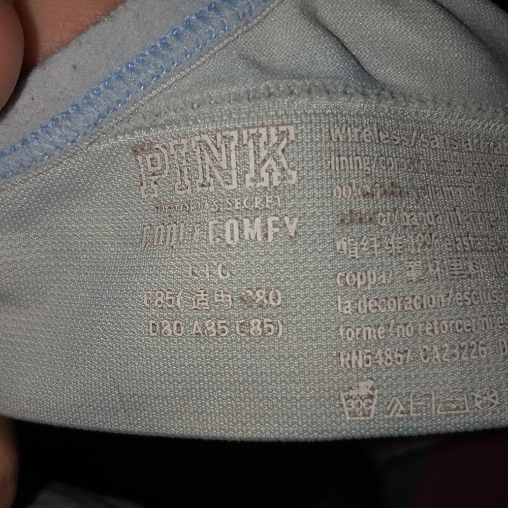 Victoria’s Secret PINK tie dye bra blue and white comfy bra size large​​​ - Picture 6 of 6